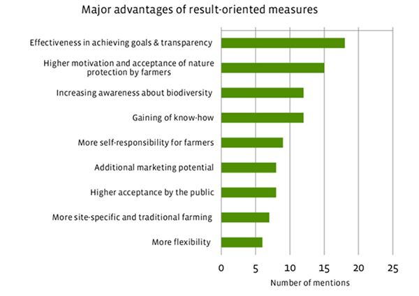 Bar chart showing 'Major Advantages of result-oriented measures'.