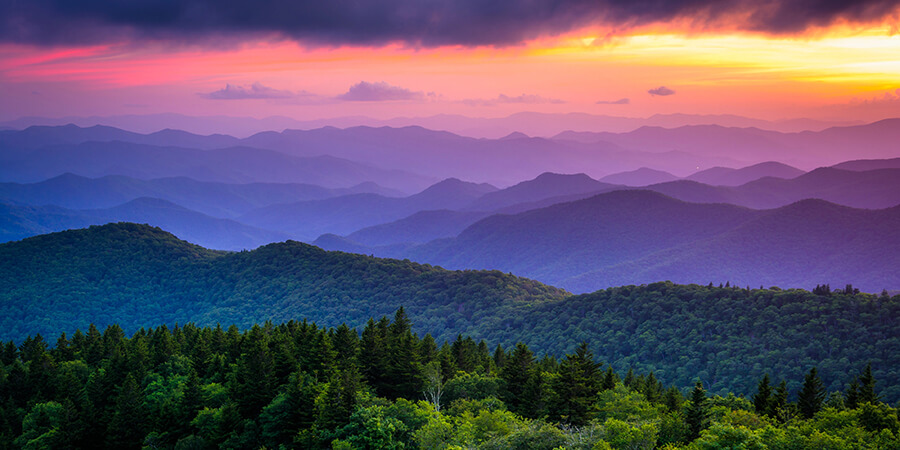 Sunset over Smoky Mountains
